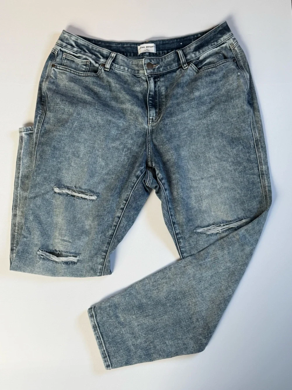 Lane Bryant Curvy Fit Jeans Womens 20L High Rise Skinny Distressed Stretch